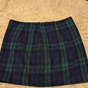 Plaid Mini Skirt in Blue and Green